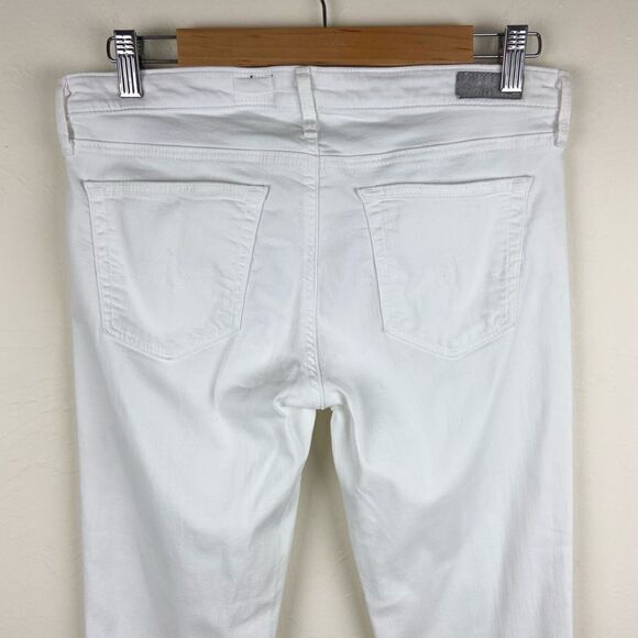 AG ‘The Stevie Cuff’ Slim Straight Cuffed Pant - White - Picture 7 of 8